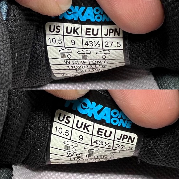Hoka One One Clifton 6 Land Sea Foam Lace Up Walking Running Sneakers Size 10.5 - Picture 11 of 11